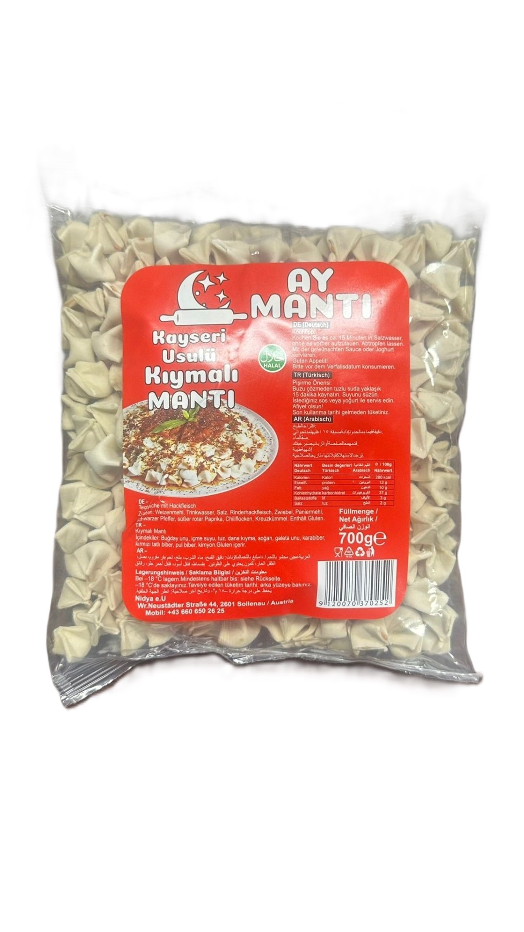 "Ay Manti"Kayseri usulu Kiymali Manti (700 gr/Pack