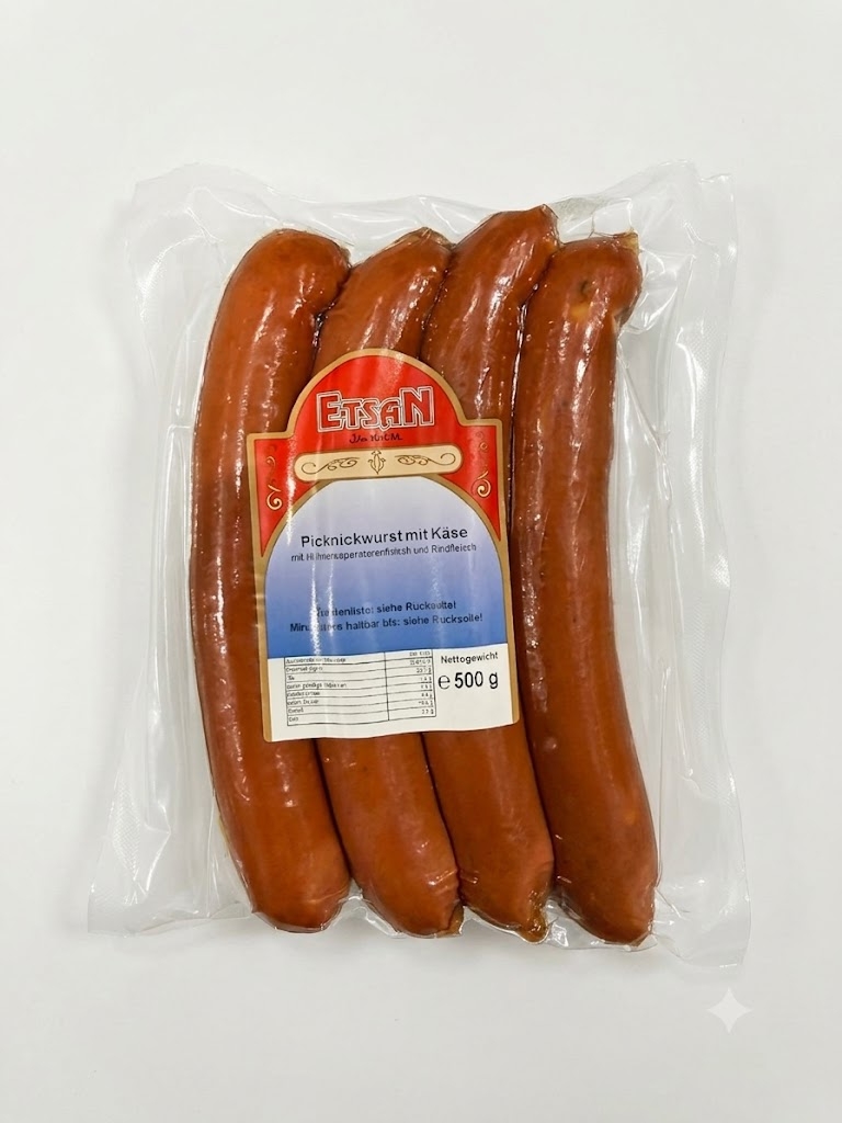 "ETSAN " Rind Käsekrainer HELAL (500gr/Pack)