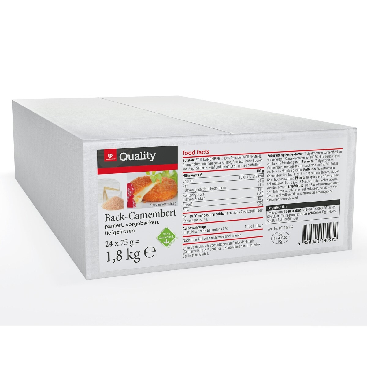 TK - "Quality" Back Camembert 24x75gr (1,8 kg/Krt)