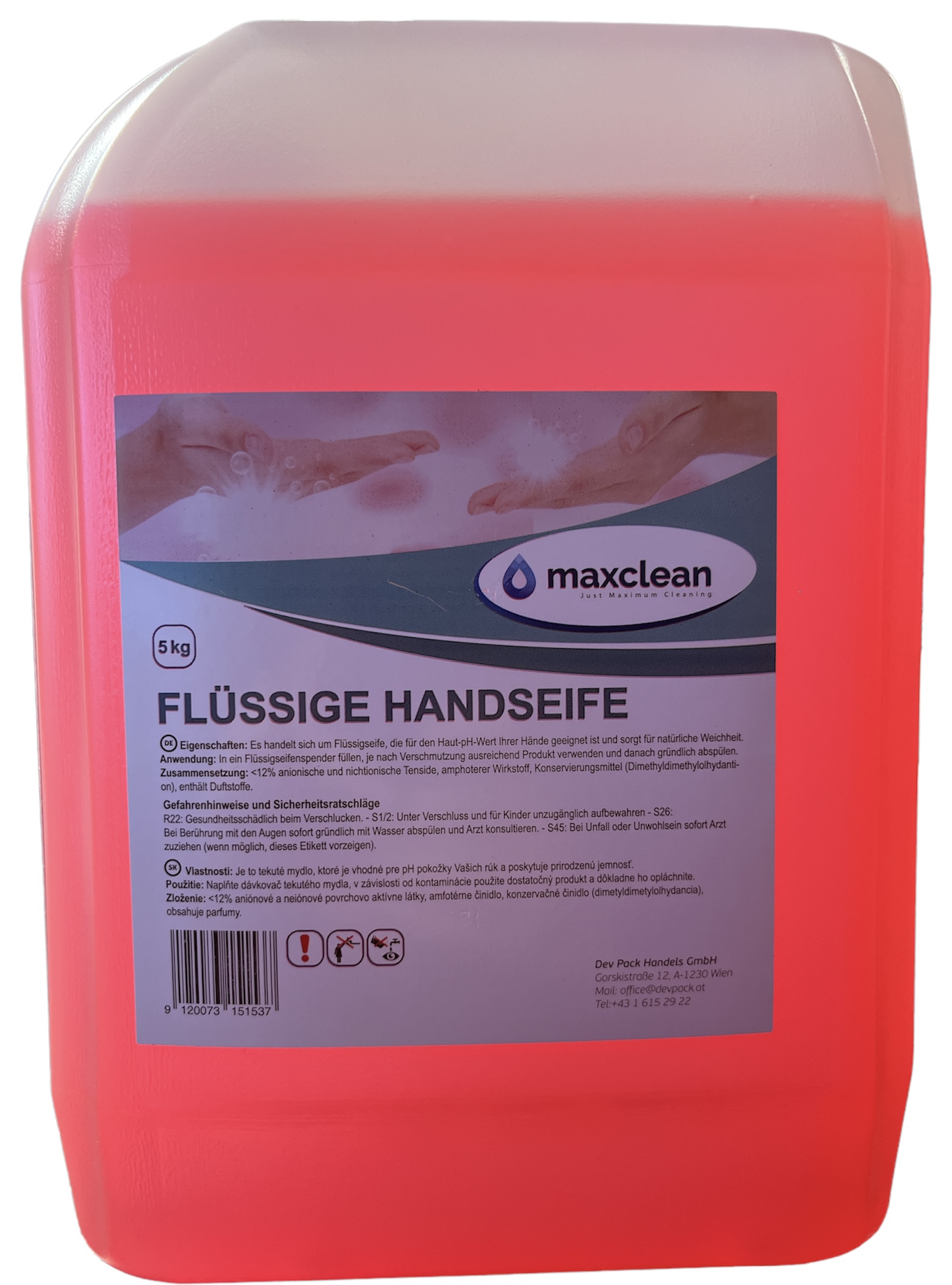 "Maxclean" Flüssige Handseife Rose (5 lt/Kanister)