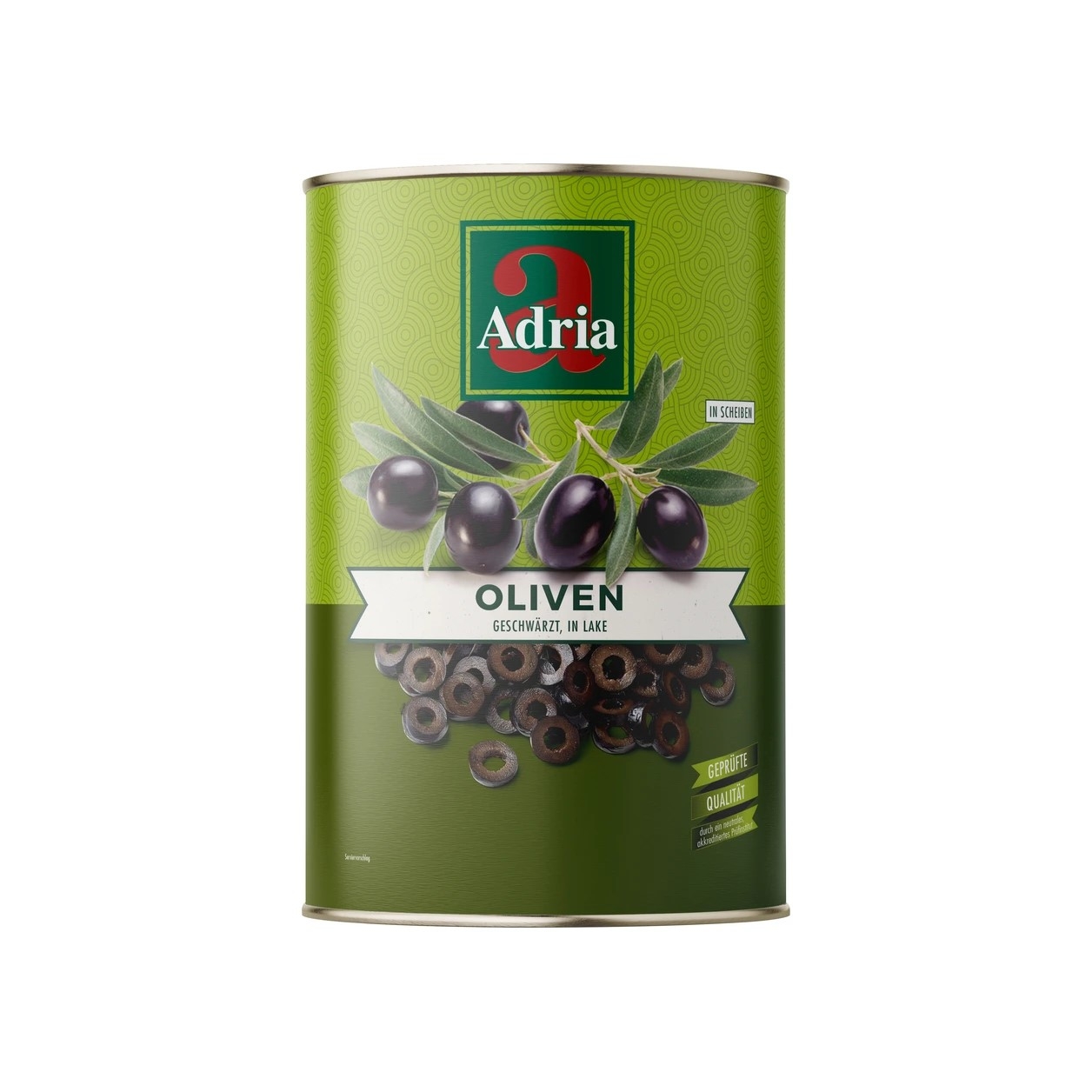 "Adria " Oliven Schwarz  Geschnitten (4250gr/Dose)