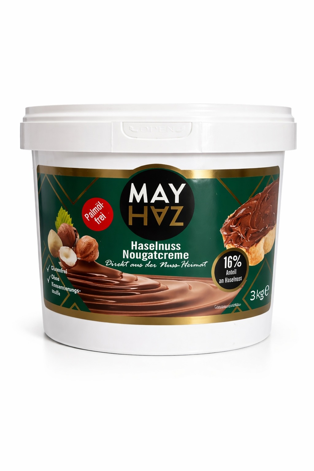 "MAYHAZ"Haselnuss Nougatcreme(16 % 3 Kg/Kbl.2#)