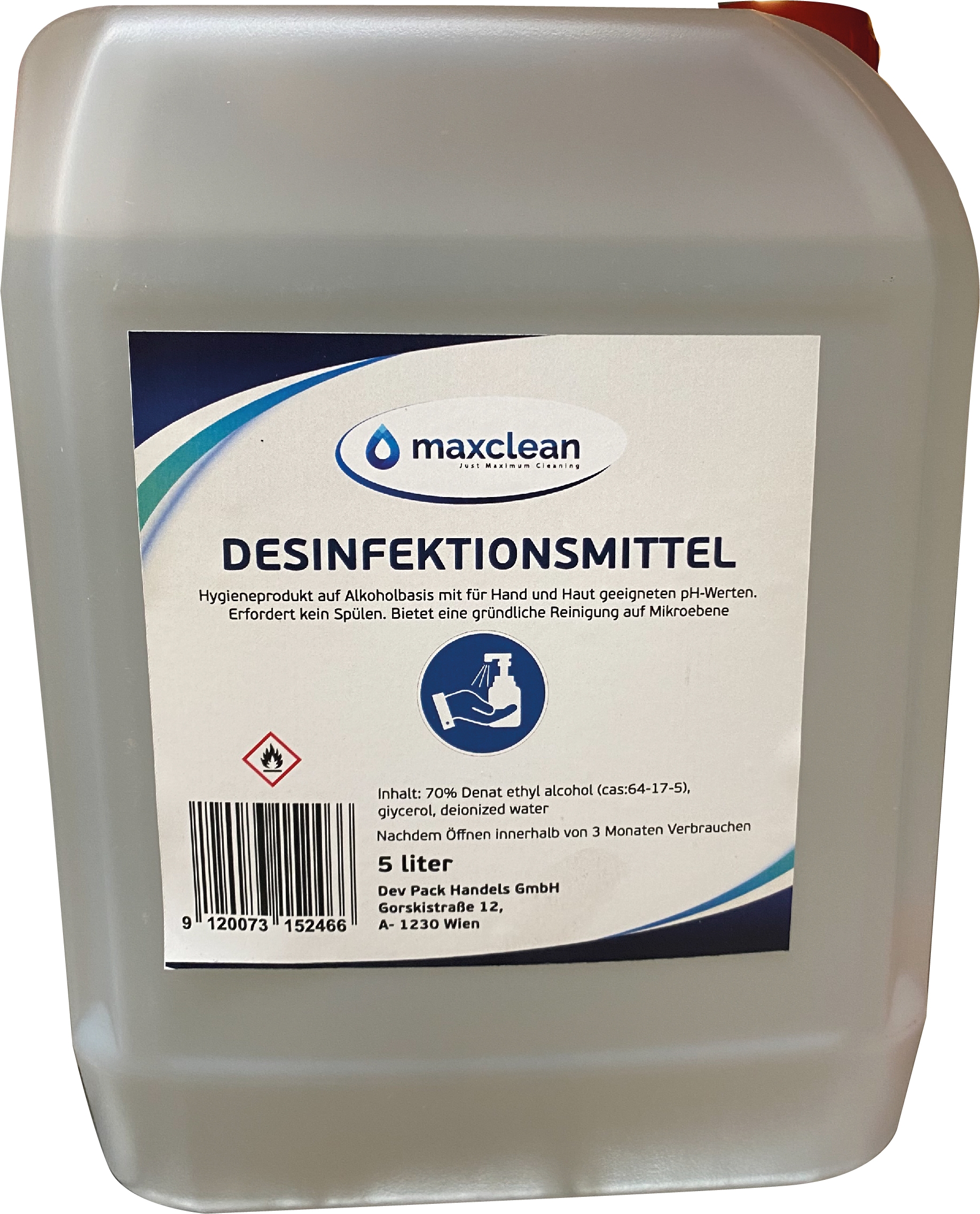"Maxclean" Desinfektion Reiniger (5 lt/Kanister)