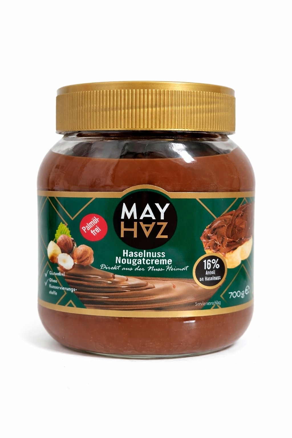 "MAYHAZ"Haselnuss Nougatcreme(16 % 700 gr/Glas6#)