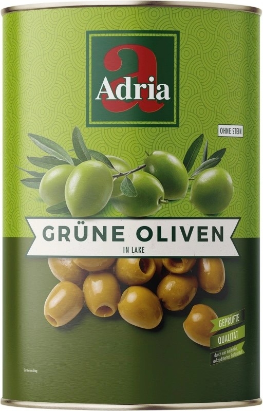 "Adria " Oliven Grün o.Kern (4250gr/Dose)