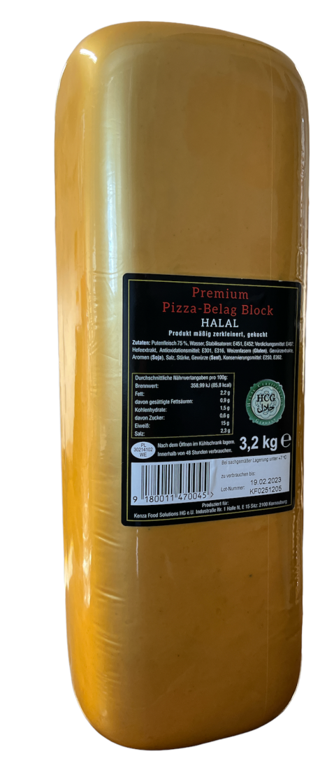 Premium Pizza-Belag HALAL BLOCK (3,2kg fix)
